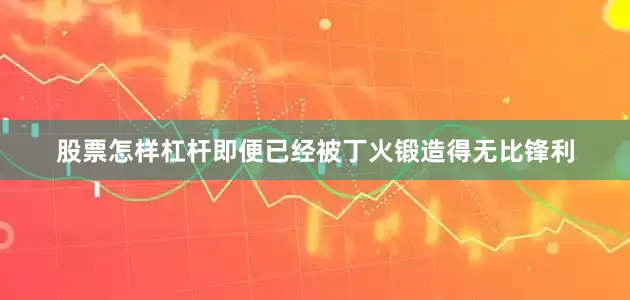 股票怎样杠杆即便已经被丁火锻造得无比锋利